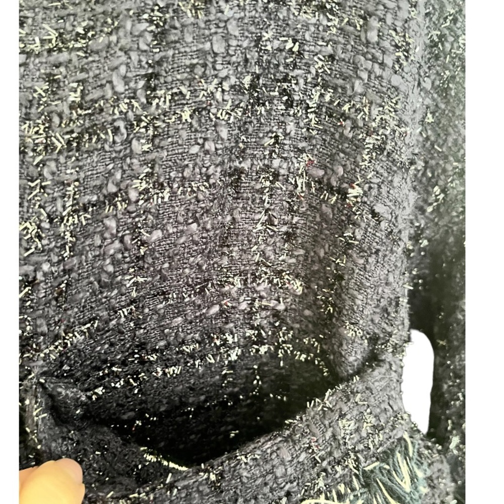 Anthropologie Foxiedox Embroidered Sequin Navy Tweed Jacket Size S NWT - Picture 10 of 13